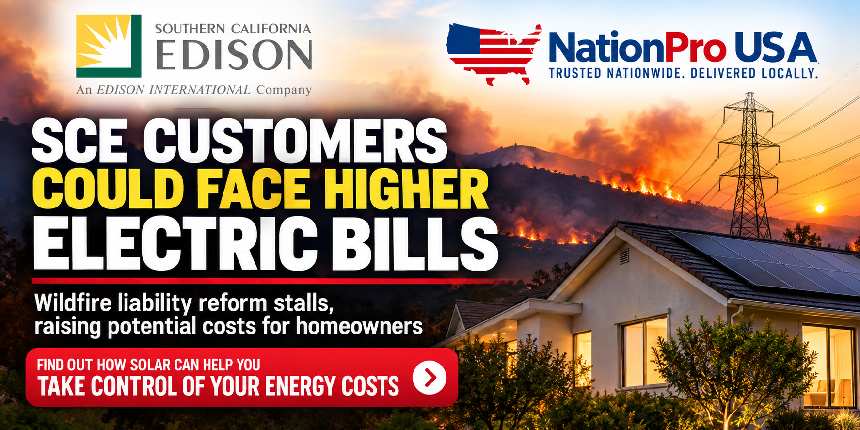 Southern California Edison power lines in California wildfire territory