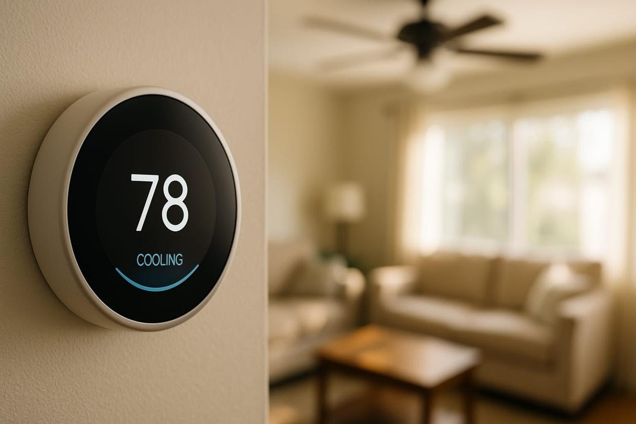 Smart thermostat used to manage residential heating and cooling