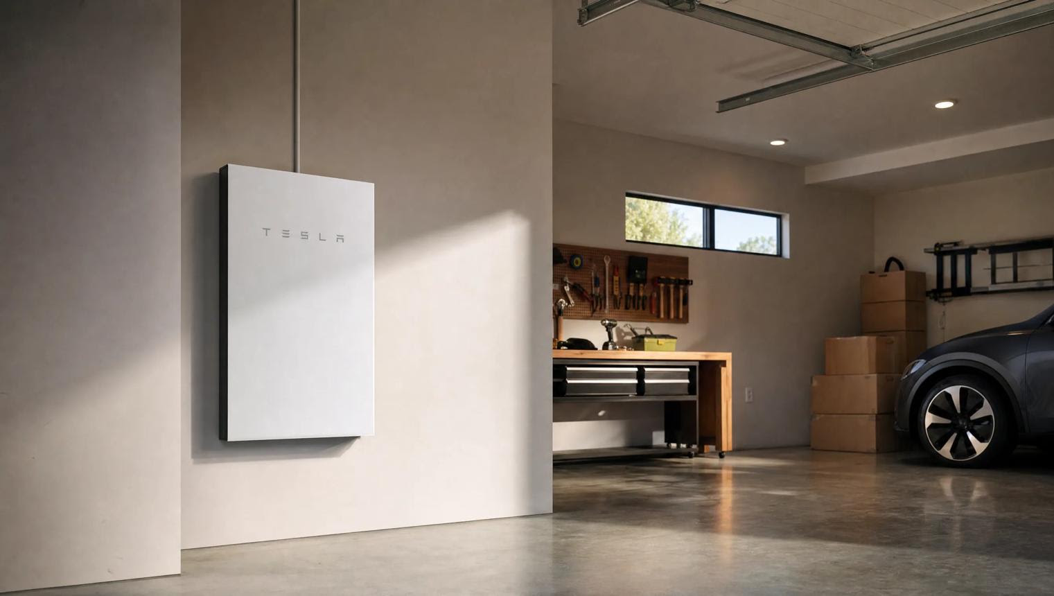 Home battery storage system paired with residential rooftop solar
