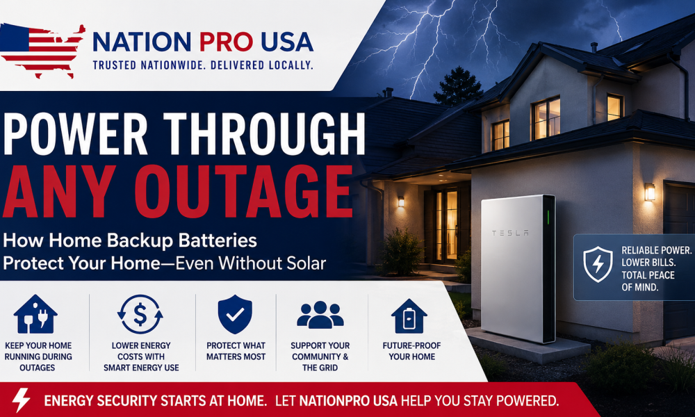 Backup Battery Storage Without Solar | NationPro USA