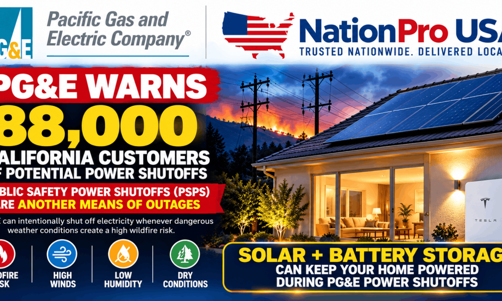 Solar and home battery backup for California homeowners during a PG&E power shutoff