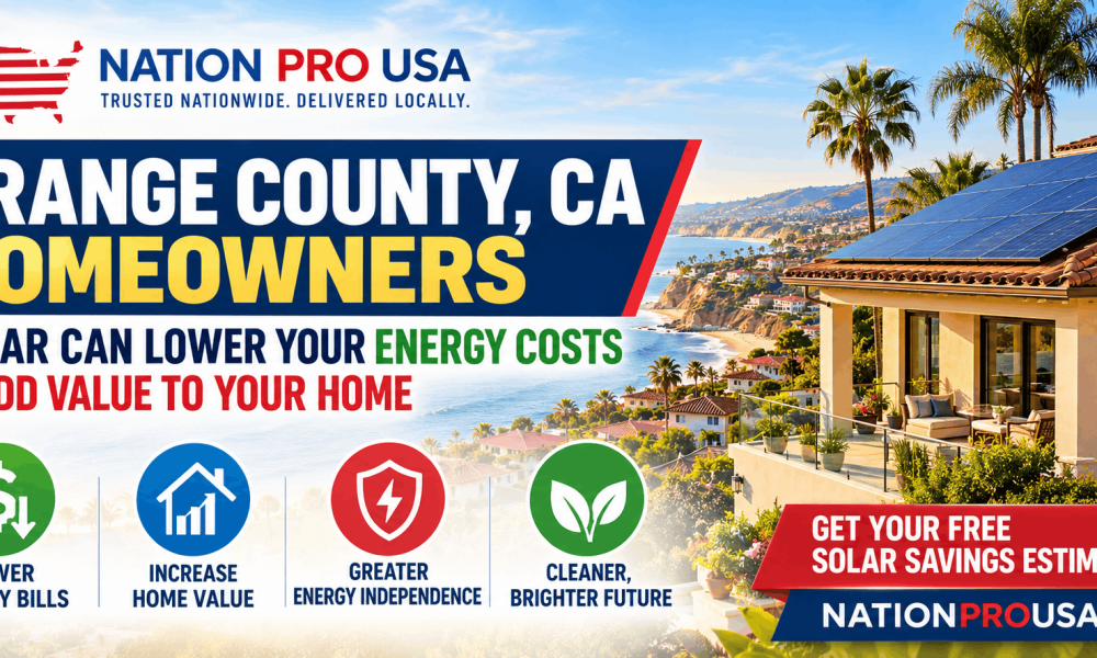 Orange County California home with rooftop solar panels